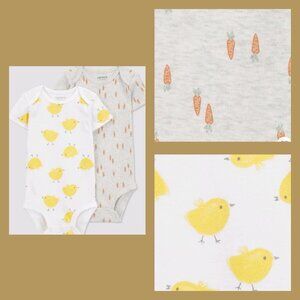 Carter's Just One You Baby Unisex 2pk Chick & Carrot Bodysuit 6 Months